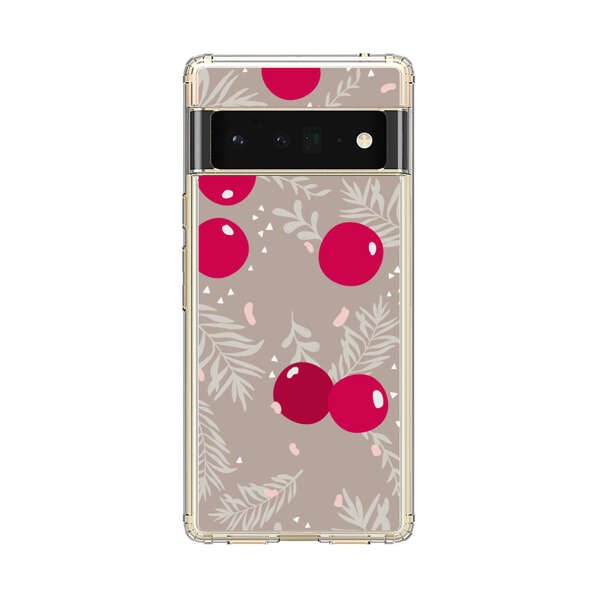 Cranberries and pine branches holiday pattern Google Pixel 6 Pro Case