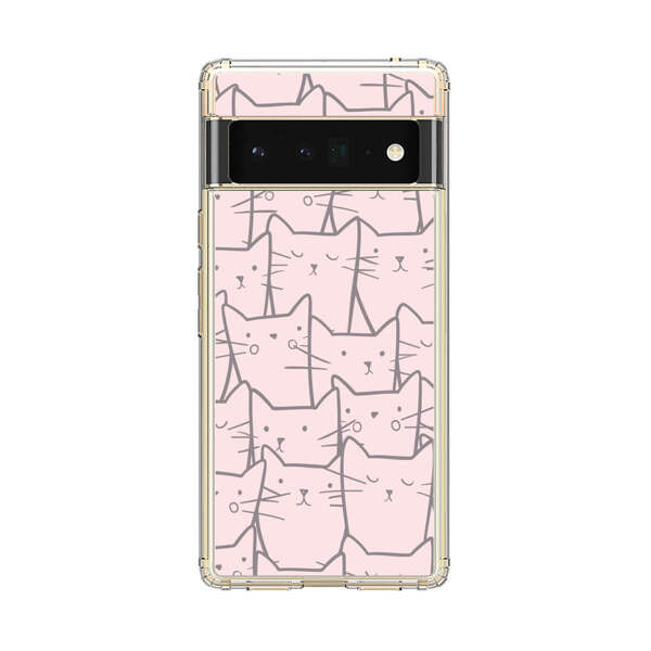 Cute Hand Drawn Cat Pattern Google Pixel 6 Pro Case