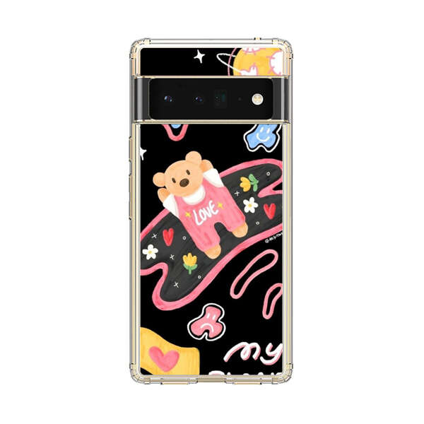 Cute Teddy Bear Love Space Design Google Pixel 6 Pro Case