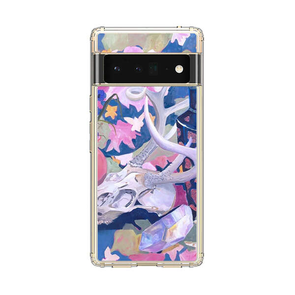 Floral Ornate Vases with Antlers Skull and Crystal Google Pixel 6 Pro Case
