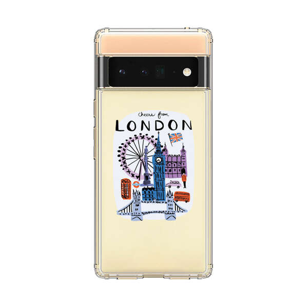 London Iconic Landmarks Illustration Google Pixel 6 Pro Case