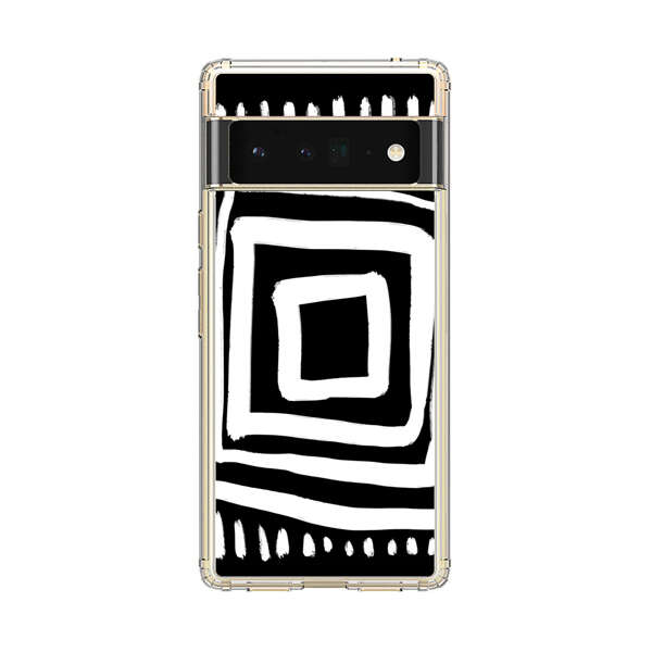 Minimalist Geometric Black and White Design Google Pixel 6 Pro Case