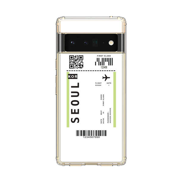 Minimalist Seoul Boarding Pass Google Pixel 6 Pro Case