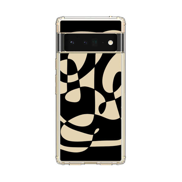 Modern Abstract Beige and Black Geometry Google Pixel 6 Pro Case