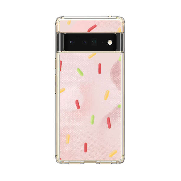 Pastel Pink Sprinkles Pattern Google Pixel 6 Pro Case