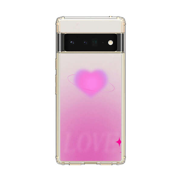 Pink Glowing Heart Love Sparkle Google Pixel 6 Pro Case