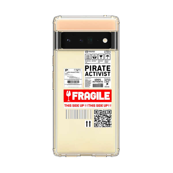 Pirate Activist Fragile Shipping Label Google Pixel 6 Pro Case