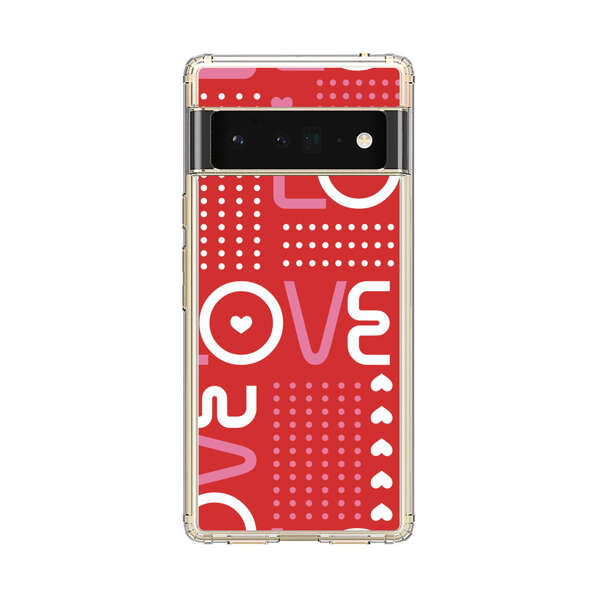 Red Love Typography Pattern Google Pixel 6 Pro Case