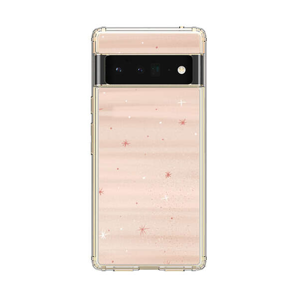 Soft Pink Background with Delicate Stars Google Pixel 6 Pro Case