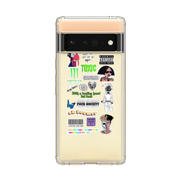 Sticker Collage Edgy Expressive Pop Culture Google Pixel 6 Pro Case