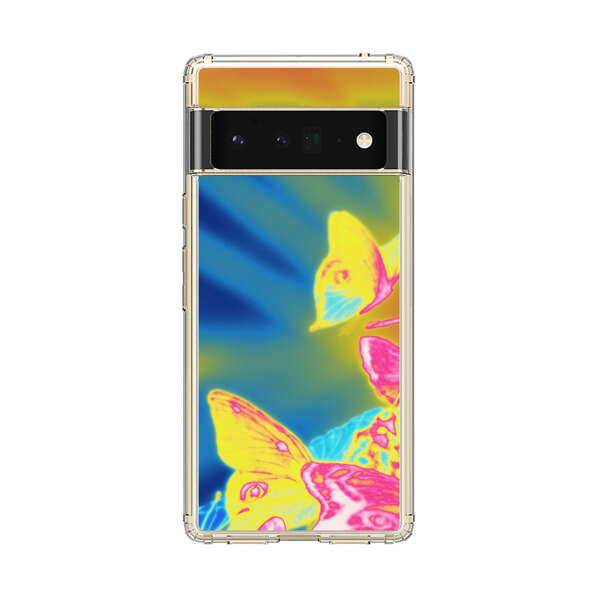 Vibrant Colorful Neon Butterflies Abstract Google Pixel 6 Pro Case