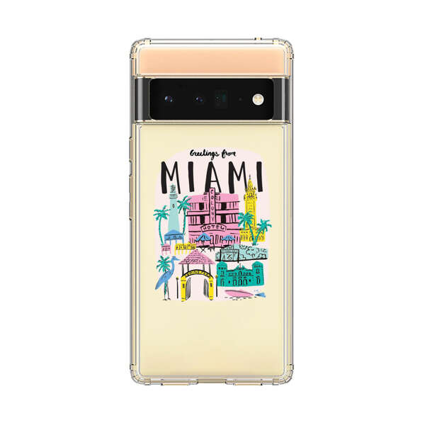 Vibrant Miami Cityscape Illustration Google Pixel 6 Pro Case