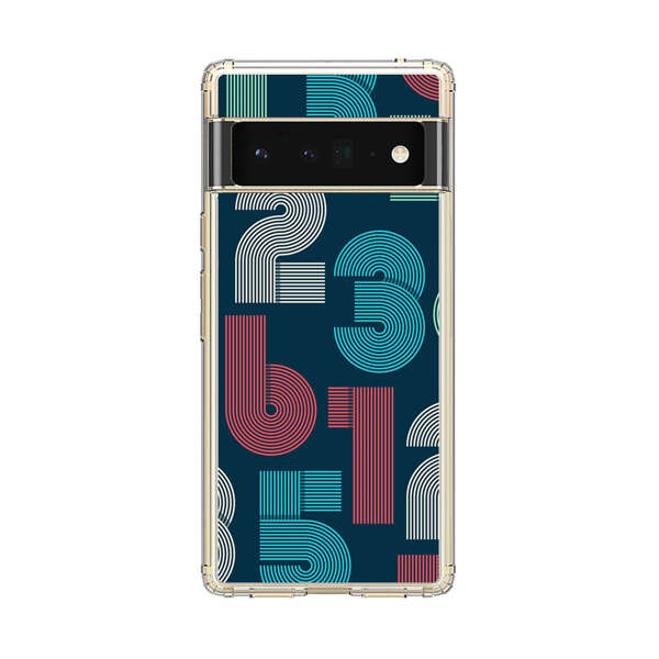 Vibrant Seamless Pattern of Colorful Stylized Numbers Google Pixel 6 Pro Case