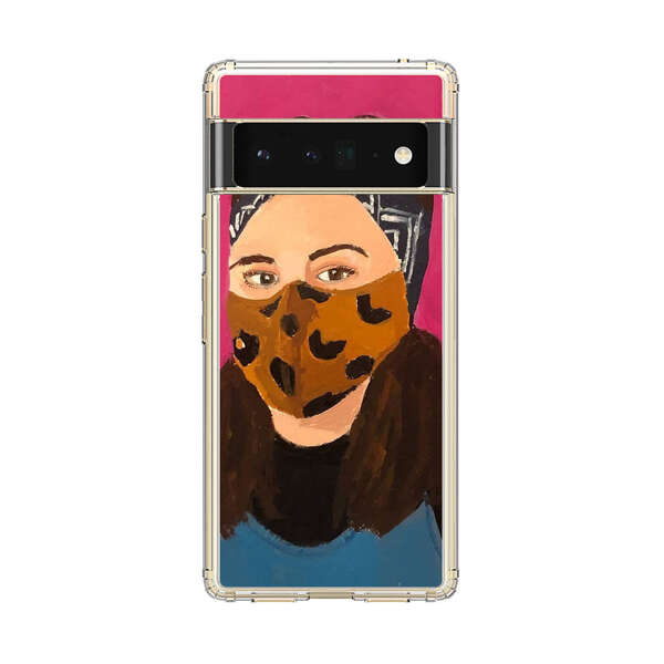 Woman Leopard Print Face Mask Google Pixel 6 Pro Case