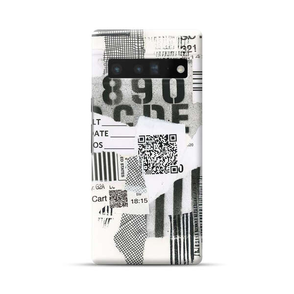 Abstract Collage Torn Paper Barcodes Google Pixel 6 Pro Hard Case