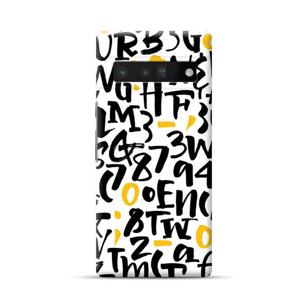 Abstract Typography Letter Number Pattern Google Pixel 6 Pro Hard Case