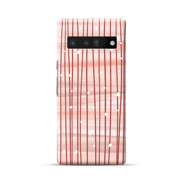 Abstract Vertical Lines Pink Pattern Google Pixel 6 Pro Hard Case