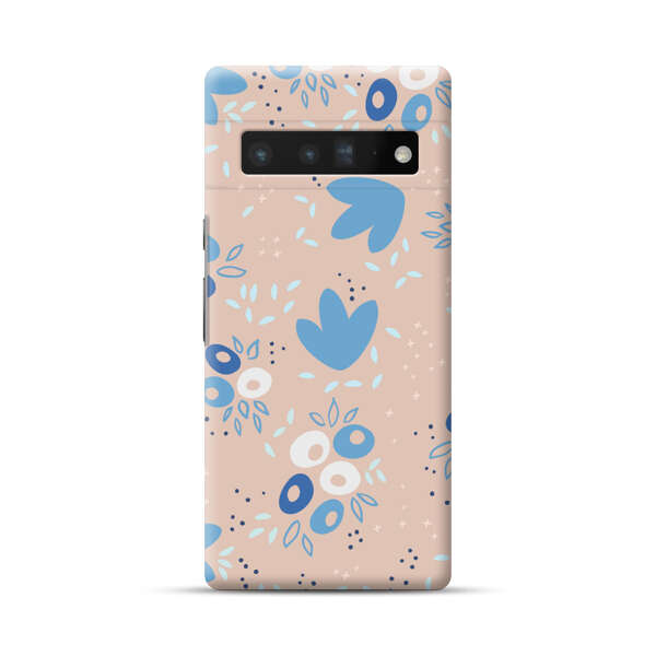 Blue Floral Pattern Google Pixel 6 Pro Hard Case