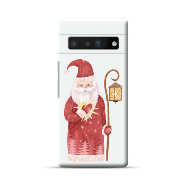 Charming Santa Claus Holding Glowing Heart and Lantern Google Pixel 6 Pro Hard Case
