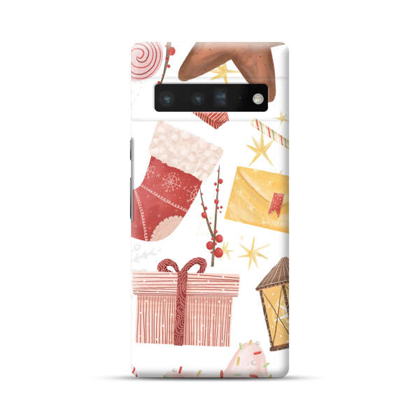 Christmas Festive Pattern with Gingerbread and Gifts Google Pixel 6 Pro Hard Case