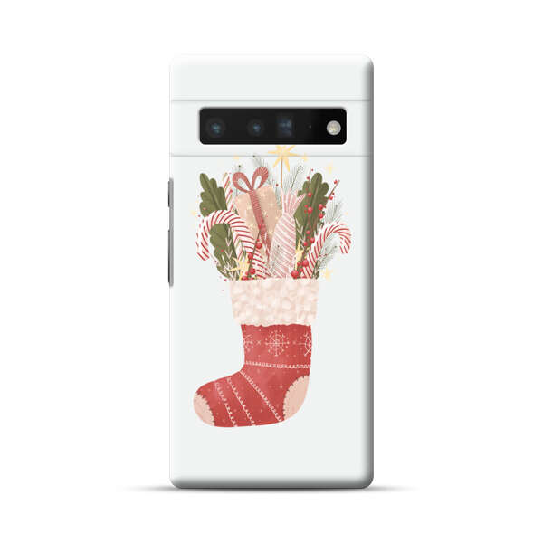 Christmas Stocking with Gifts and Candy Canes Google Pixel 6 Pro Hard Case