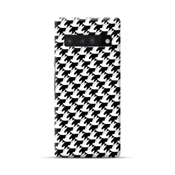 Classic Black and White Houndstooth Pattern Google Pixel 6 Pro Hard Case