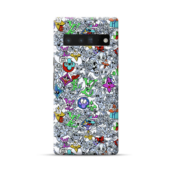 Colorful Cartoon Graffiti Pattern Google Pixel 6 Pro Hard Case