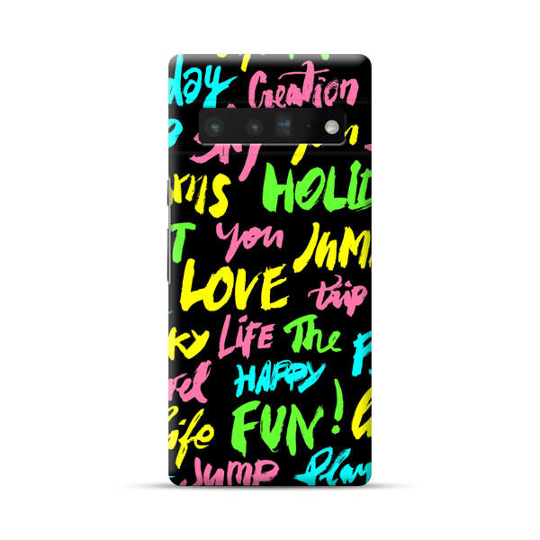 Colorful Positive Motivational Words Pattern Google Pixel 6 Pro Hard Case