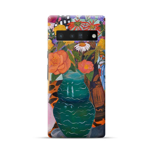 Colorful Still Life with Flower Vases and Shell Google Pixel 6 Pro Hard Case