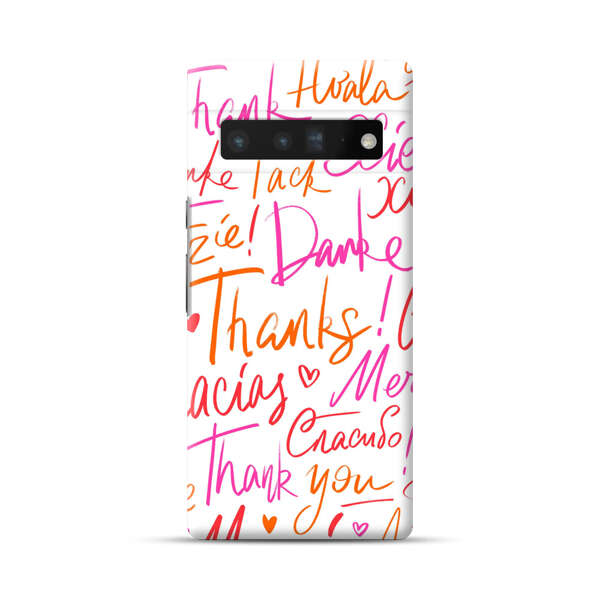 Colorful Thank You Multilingual Pattern Google Pixel 6 Pro Hard Case