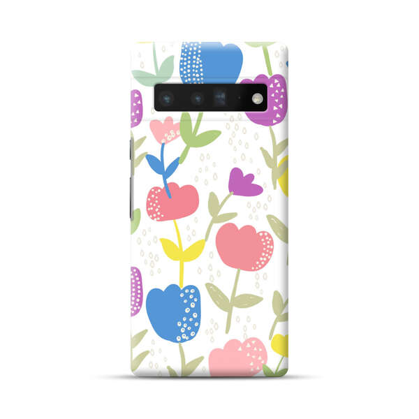 Colorful Tulip Floral Pattern Google Pixel 6 Pro Hard Case