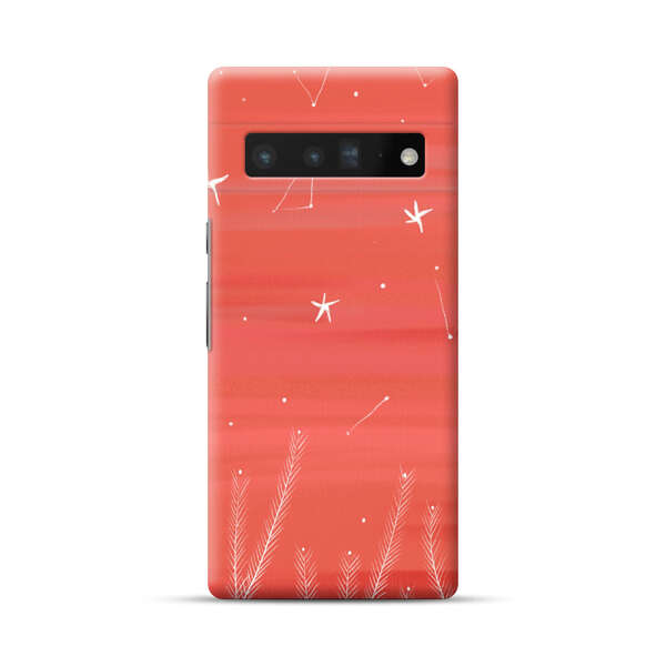 Coral Night Sky with Stars and Plants Google Pixel 6 Pro Hard Case