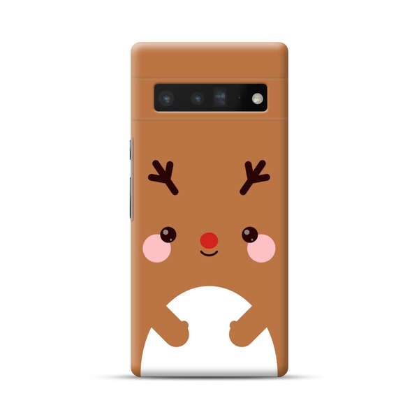 Cute Minimalist Reindeer Cartoon Google Pixel 6 Pro Hard Case