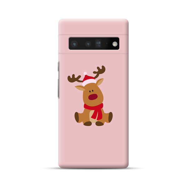 Cute Reindeer with Santa Hat and Red Scarf Google Pixel 6 Pro Hard Case