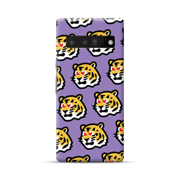 Cute Tiger with Heart Eyes Pattern Google Pixel 6 Pro Hard Case