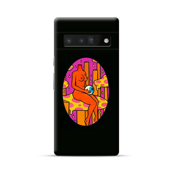 Faceless Nude Figure Holding Sphere Abstract Art Google Pixel 6 Pro Hard Case