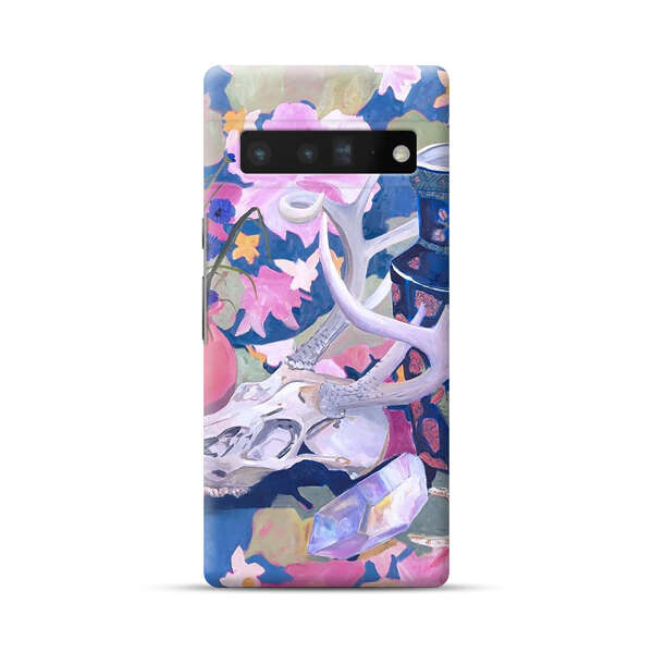 Floral Ornate Vases with Antlers Skull and Crystal Google Pixel 6 Pro Hard Case