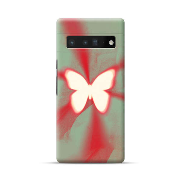 Glowing White Butterfly Abstract Radiant Design Google Pixel 6 Pro Hard Case