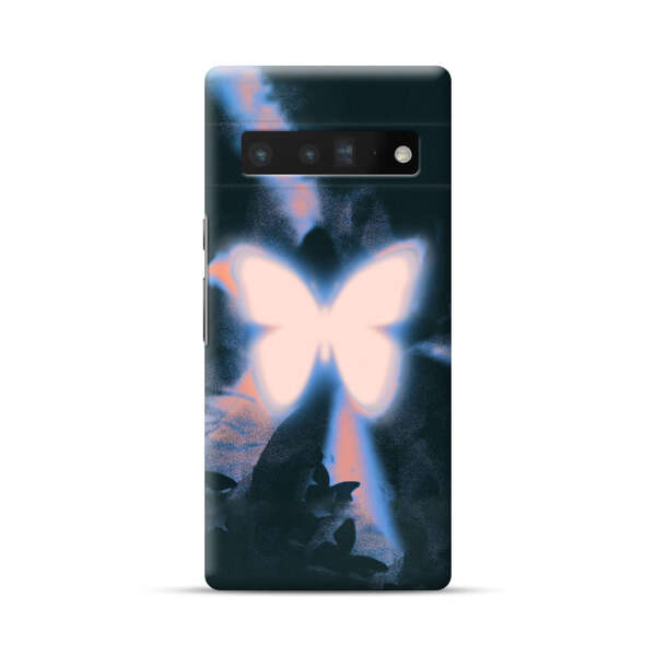 Glowing White Butterfly Google Pixel 6 Pro Hard Case