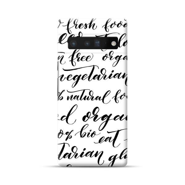 Healthy Food Lifestyle Calligraphy Pattern Google Pixel 6 Pro Hard Case