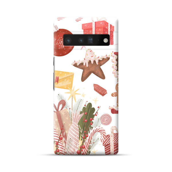 Holiday Gingerbread Candy Cane Gifts Google Pixel 6 Pro Hard Case