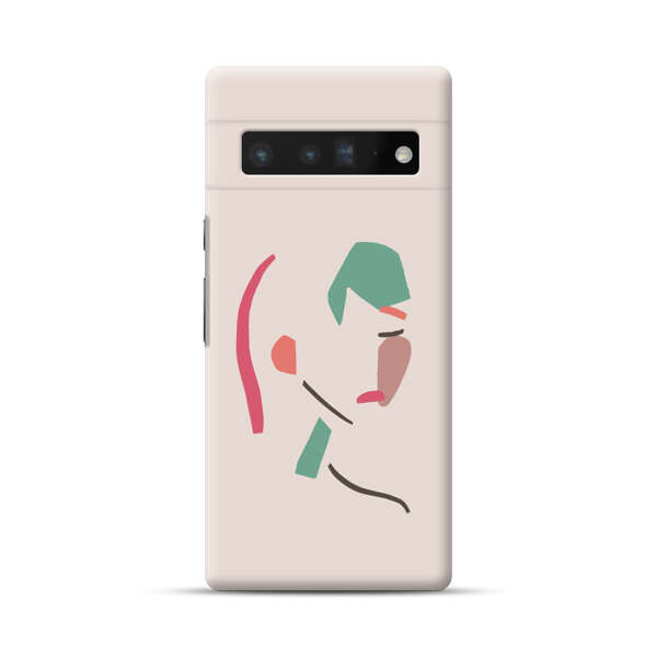 Minimalist Abstract Line Art Woman Face Google Pixel 6 Pro Hard Case