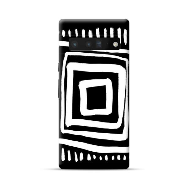 Minimalist Geometric Black and White Design Google Pixel 6 Pro Hard Case