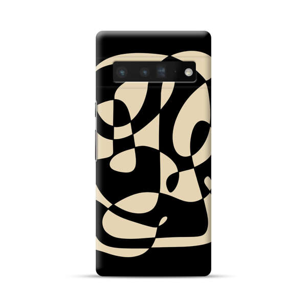 Modern Abstract Beige and Black Geometry Google Pixel 6 Pro Hard Case