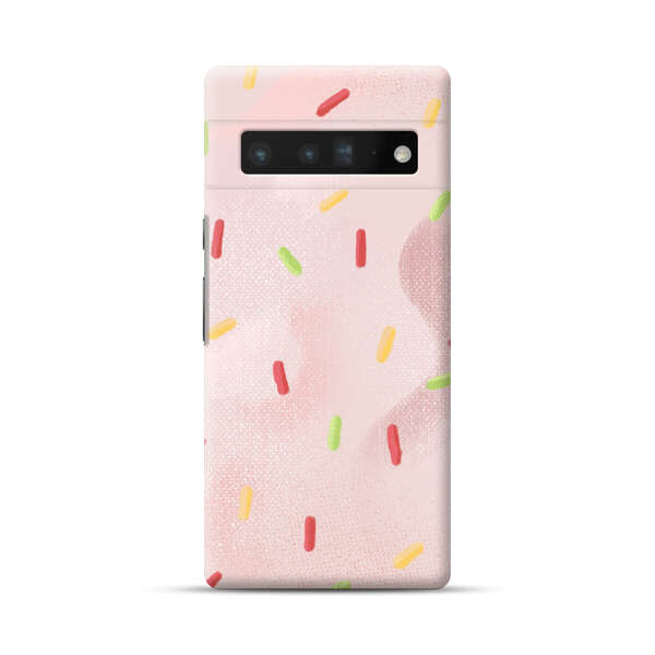 Pastel Pink Sprinkles Pattern Google Pixel 6 Pro Hard Case