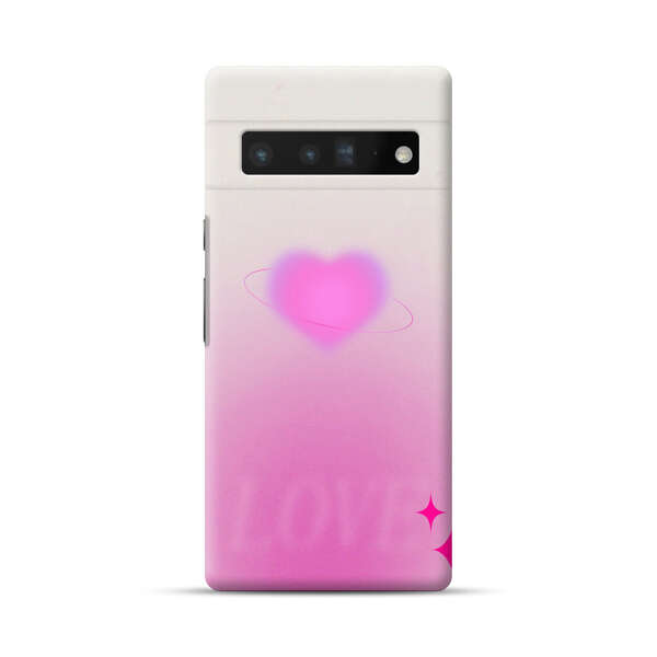 Pink Glowing Heart Love Sparkle Google Pixel 6 Pro Hard Case