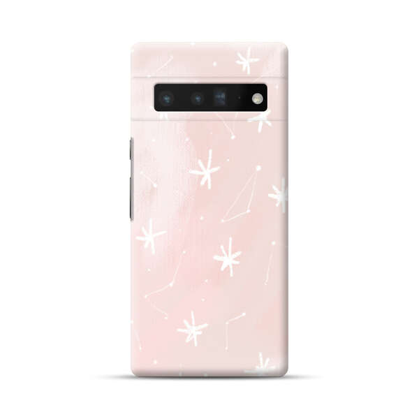 Pink Stars and Constellation Pattern Google Pixel 6 Pro Hard Case