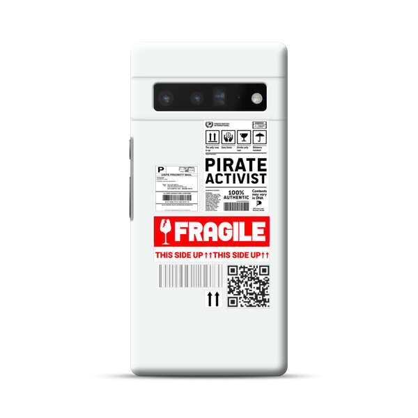Pirate Activist Fragile Shipping Label Google Pixel 6 Pro Hard Case