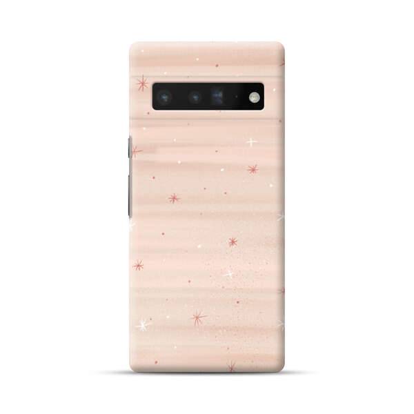 Soft Pink Background with Delicate Stars Google Pixel 6 Pro Hard Case