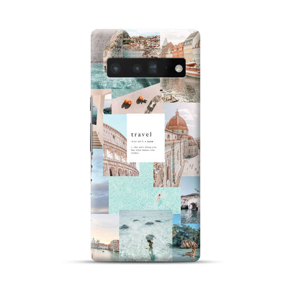 Travel Scenic Collage with Landmarks and Coastline Google Pixel 6 Pro Hard Case